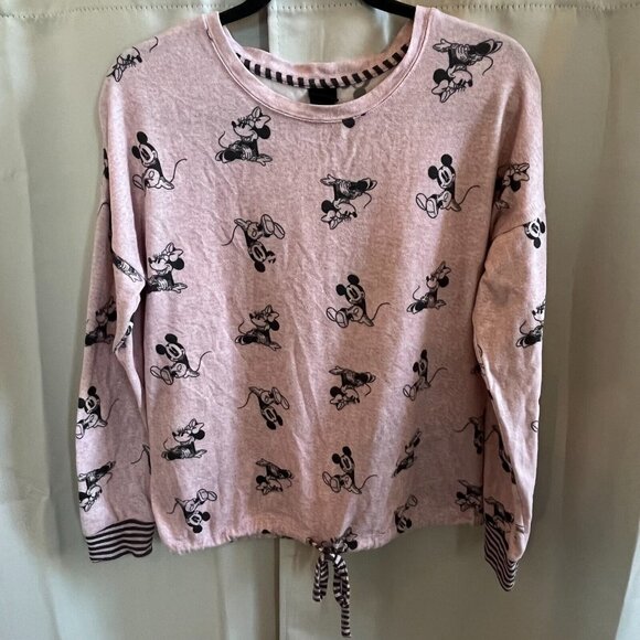 Disney Minnie Mouse Top Small Drawstring Waist Long Sleeve All Over Print 16704 - Picture 1 of 9